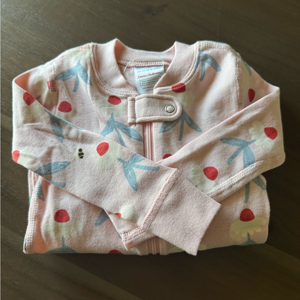 NWT Hanna Andersson Pink Onesie with Flowers